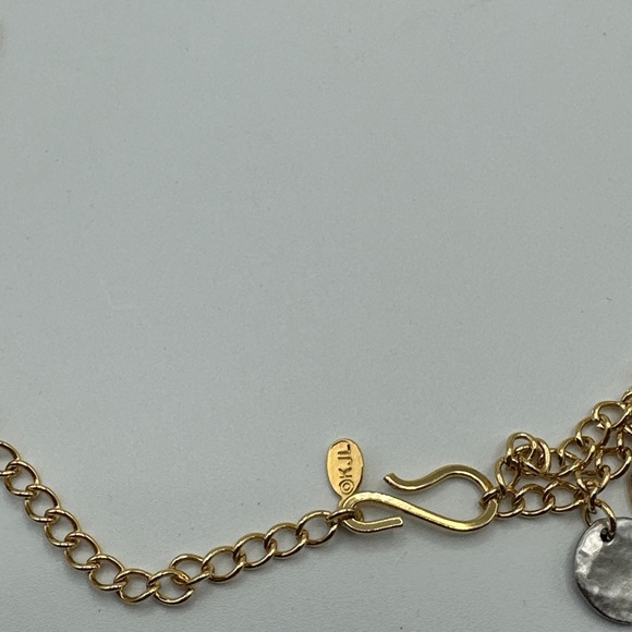 Kenneth Jay Lane kjl mixed metal coin necklace #439 - Picture 5 of 6